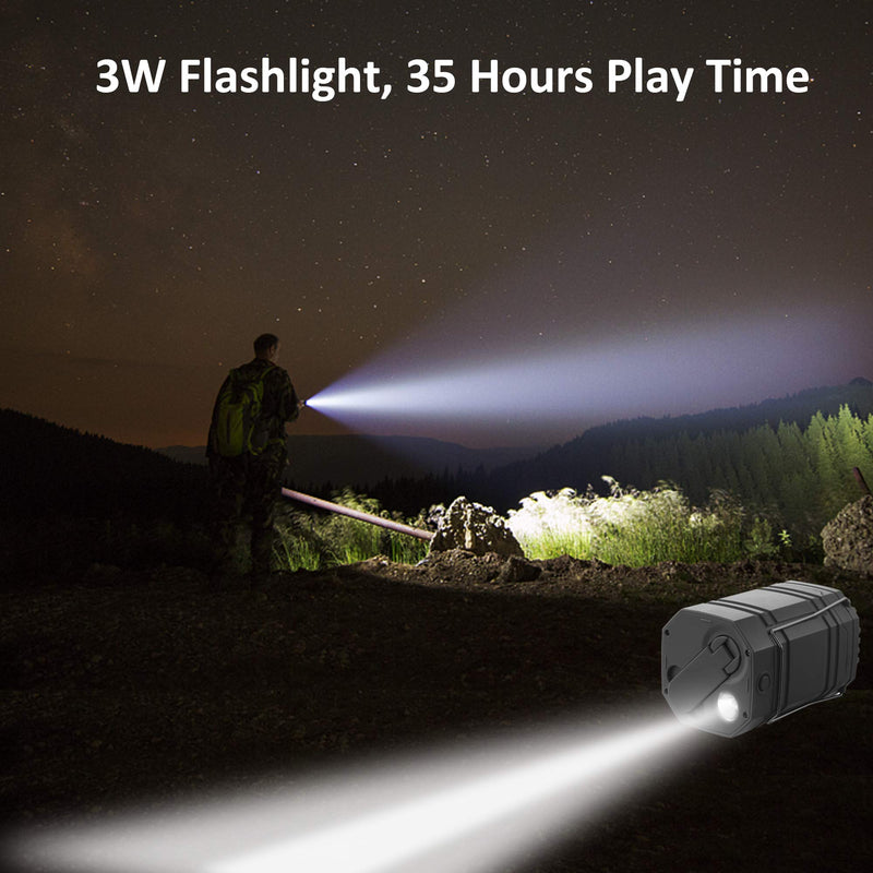 3000 Large Capacity Hand Crank Solar Camping Lantern, Portable Ultra Bright LED Torch, 30-35 Hours Running Time, USB Charger, Electronic Lantern for Outdoor Black - NewNest Australia