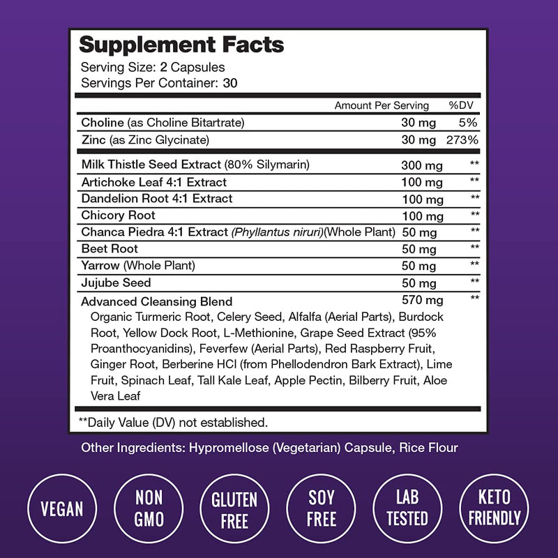 Liver Cleanse Detox & Repair | Milk Thistle Extract with Silymarin 80%, Artichoke Extract, Dandelion Root, Chicory, 25+ Herbs | Premium Liver Health Formula | Liver Support Detox Cleanse Supplement - NewNest Australia