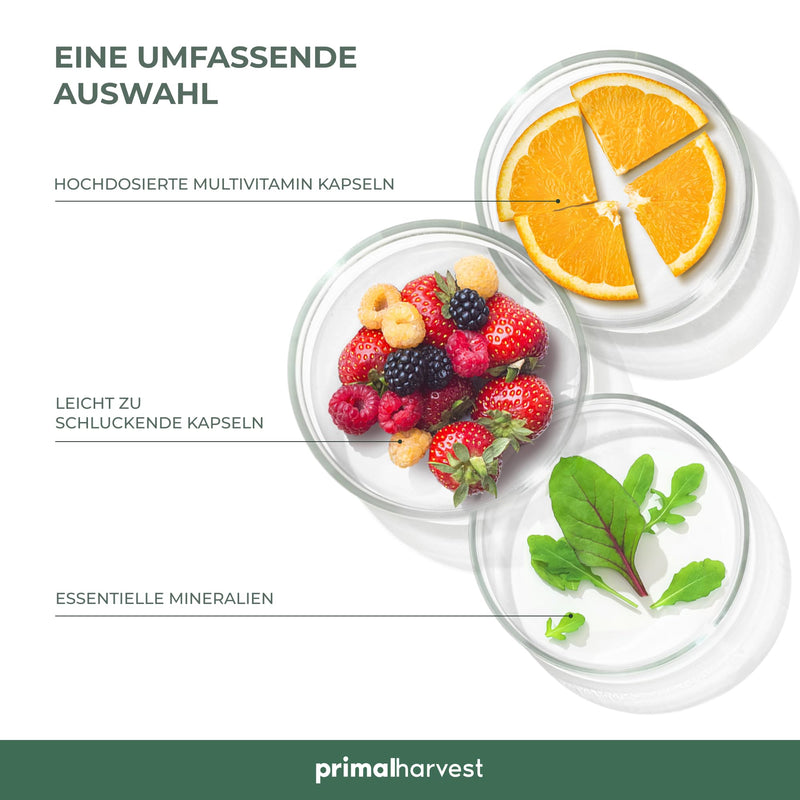 Primal Harvest® Multivitamin tablets (30 servings) - high dose - capsules with essential vitamins - vitamin A, C, D, K and minerals such as biotin, zinc, folic acid - vitamin tablets - NewNest Australia