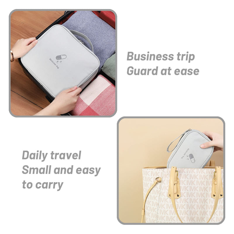 Pack Of 2 Medicine Bag Large Capacity Empty Waterproof Emergency Bag First Aid Bag Travel Pharmacy Bag Medicine Storage Bag For Travel On The Go Home Office Office (Grey) - NewNest Australia