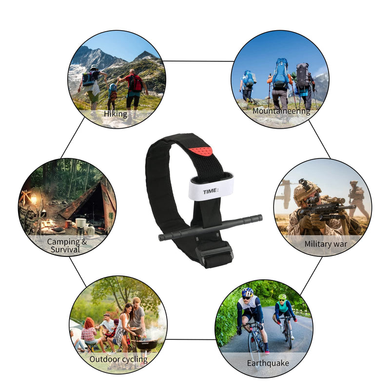 Pack Of 2 Tourniquets, Tactical Tourniquets, Emergency Outdoor Tourniquet For Hiking, Mountaineering, Sports, Camping, One-Handed Storage Tape, Bleeding Control Bandage, Trauma Bandage With Velcro Fastening - NewNest Australia