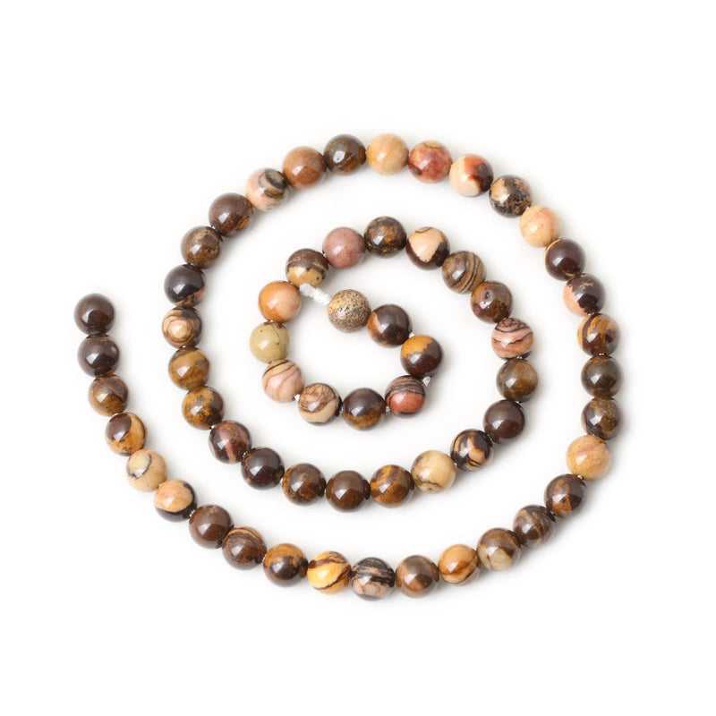 CHEAVIAN 60PCS 6mm Natural Africa Picture Jasper Gemstone Round Loose Beads for DIY Bracelet Necklace Earrings Jewelry Making 1 String 15 Inches - NewNest Australia
