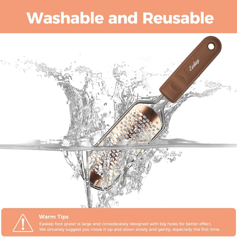 Easkep Foot File Foot Pedicure Tool, Stainless Steel Foot Scrubber Foot File Dead Skin Remover for Hard Skin and Dry Cracked Feet Scraper Classic - NewNest Australia