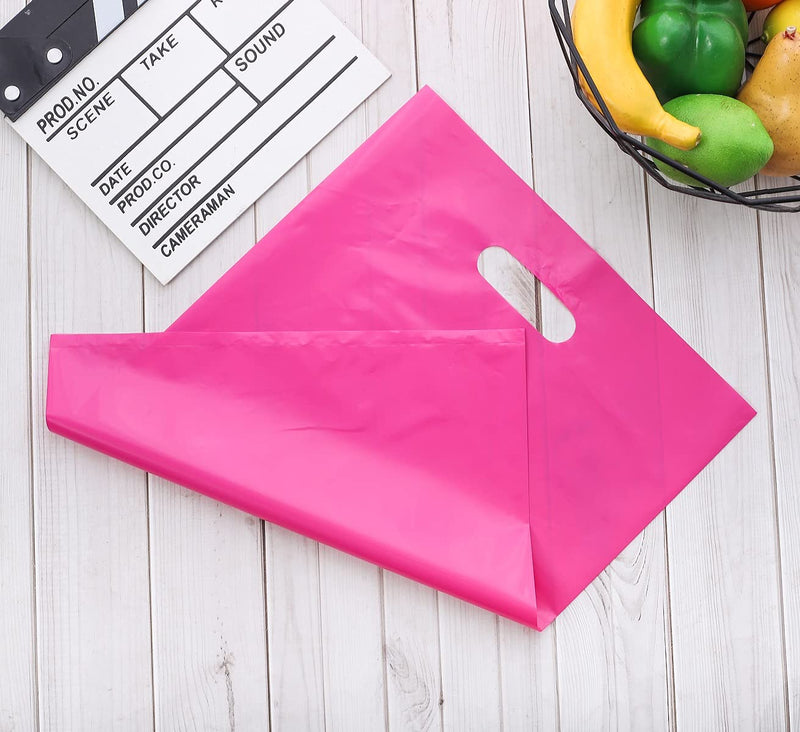 Small Merchandise Bag for Small Business Plastic Shopping Bag for Retail Plastic Die Cut with Handle from ysmile 100 ct 5.9"x7.8" Extra Thick 2.5 Mil - Rose/Pink 5.9"x7.8" - NewNest Australia