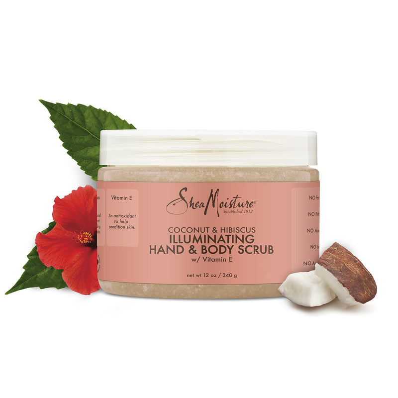 SheaMoisture Illuminating Hand and Body Scrub for Dull Skin Coconut and Hibiscus Cruelty-Free Skin Care 12 oz Coconut-Hibiscus - NewNest Australia
