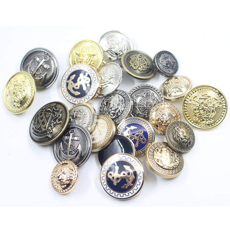 KENDANY 11 Pieces Vintage Antique Brass Metal Blazer Button Set - King's Crowned, Vine Crest - for Blazer, Suits, Sport(Bronze 15MM 20MM) Bronze 11 Pieces 15MM 20MM - NewNest Australia