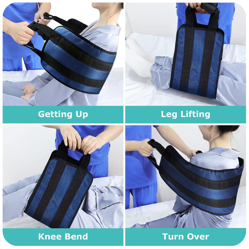 [Delete] 110 Cm Transfer Belt For Patients, Padded Bed Transfer Care Strap For Disabled, Elderly, Seniors, Injured - Safe Rotating Aid Movement From Car, Wheelchair, Bed (Blue) - NewNest Australia