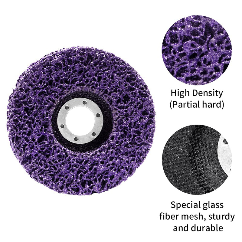 U/B 5 PCS 4-1/2'' x 7/8'' Strip Discs Stripping Wheel Abrasive Tools for Angle Grinders Clean, Remove Paint Rust Welds and Oxidation, Purple - NewNest Australia