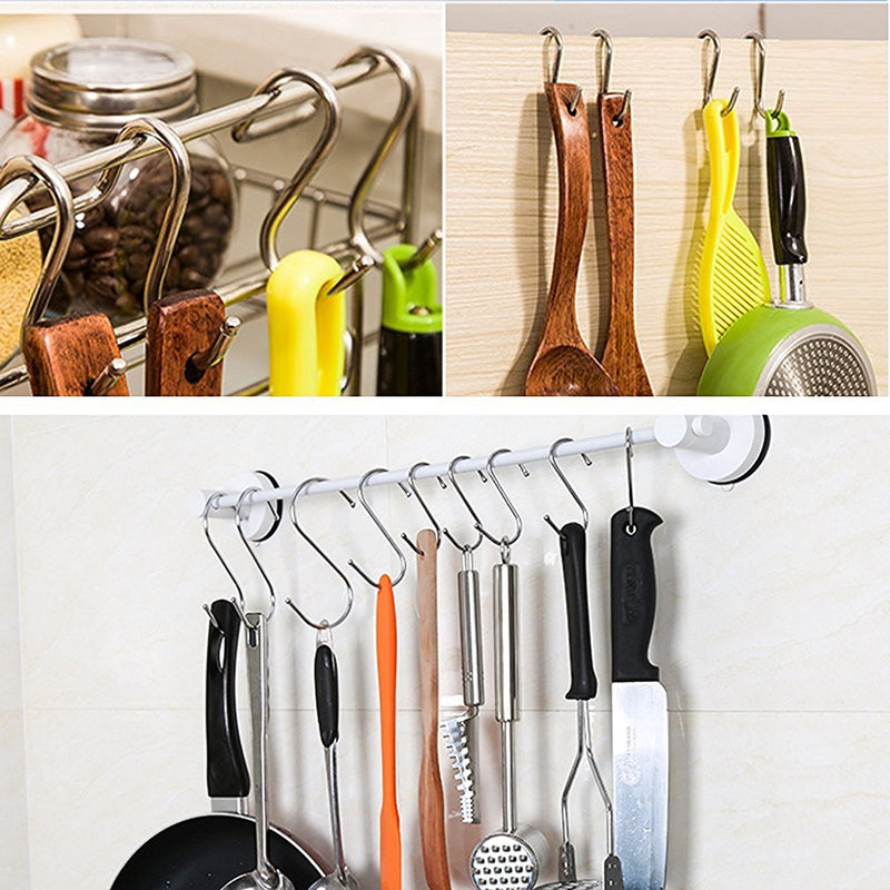 D-buy 30 Pack 3.5 inch S Hooks Heavy Duty S Hooks Plants Hooks S Hooks for hangings Outdoor Hooks Light Hooks Cup Hooks Large Hangers for Kitchen, Bathroom, Bedroom and Office (Silver) Silver - NewNest Australia