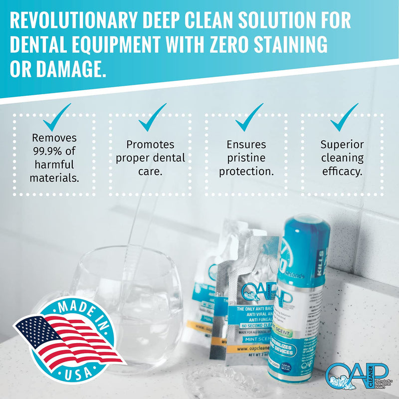 Foam Retainer Cleaner, Aligner, Invisalign, Denture, and Mouth Guard Cleaner | Orthodontic 60 Seconds Cleanser by OAP Cleaner | Paraben, Sulfate and Triclosan Free | 44.3 mL Bottle 1.5 Fl Oz (Pack of 1) - NewNest Australia