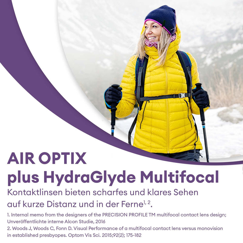 Air Optix plus HydraGlyde multifocal monthly lenses soft, 3 pieces, BC 8.6 mm, DIA 14.2 mm, ADD MED, +1 diopter 1.0 diopter 8.6 millimeters 14.2 millimeters medium Unknown - NewNest Australia
