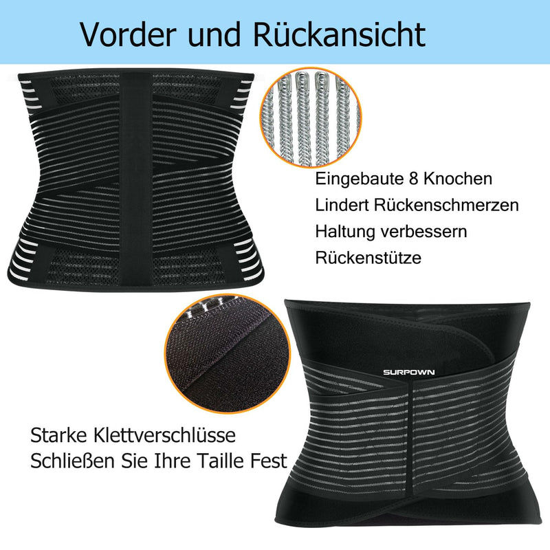 Surpown Back Support Belt, Breathable Back Brace Men And Women, Back Strap, Support Belt Lumbar Spine, Back Support, Lumbar Support, Back Pain Belt, Black, M - NewNest Australia