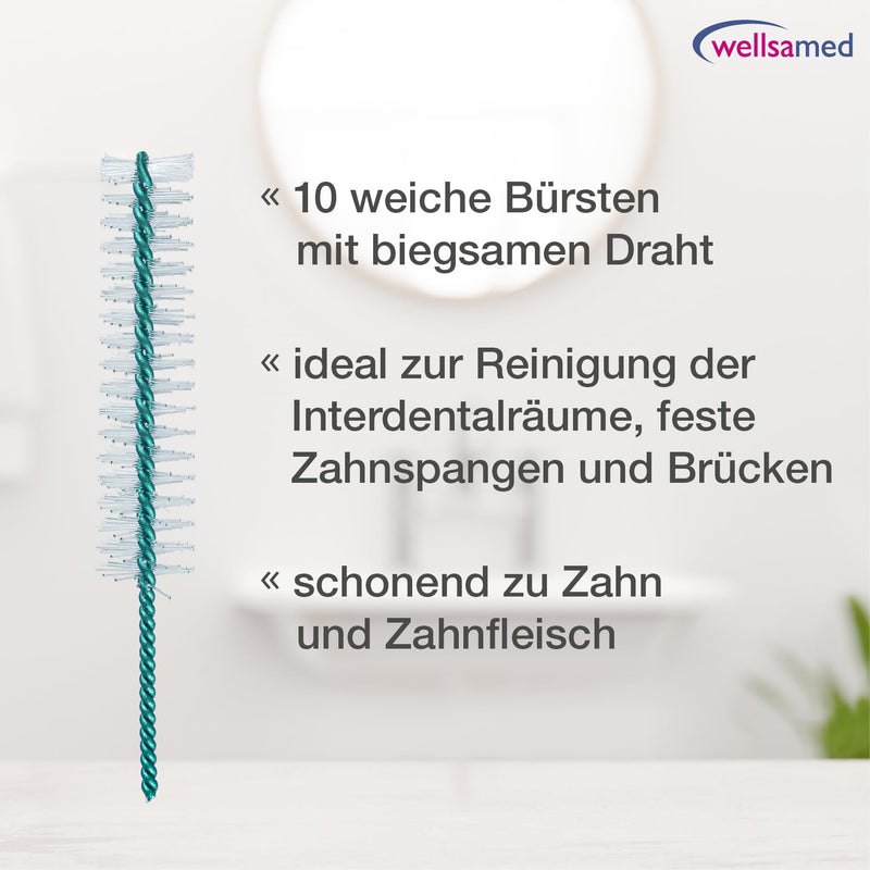 wellsamed Wellsabrush Pack of 10 interdental brushes, size: XS ISO 0: 0.38 mm, brush size: 1.8 mm/x-fine, for effective cleaning of the spaces between teeth - NewNest Australia