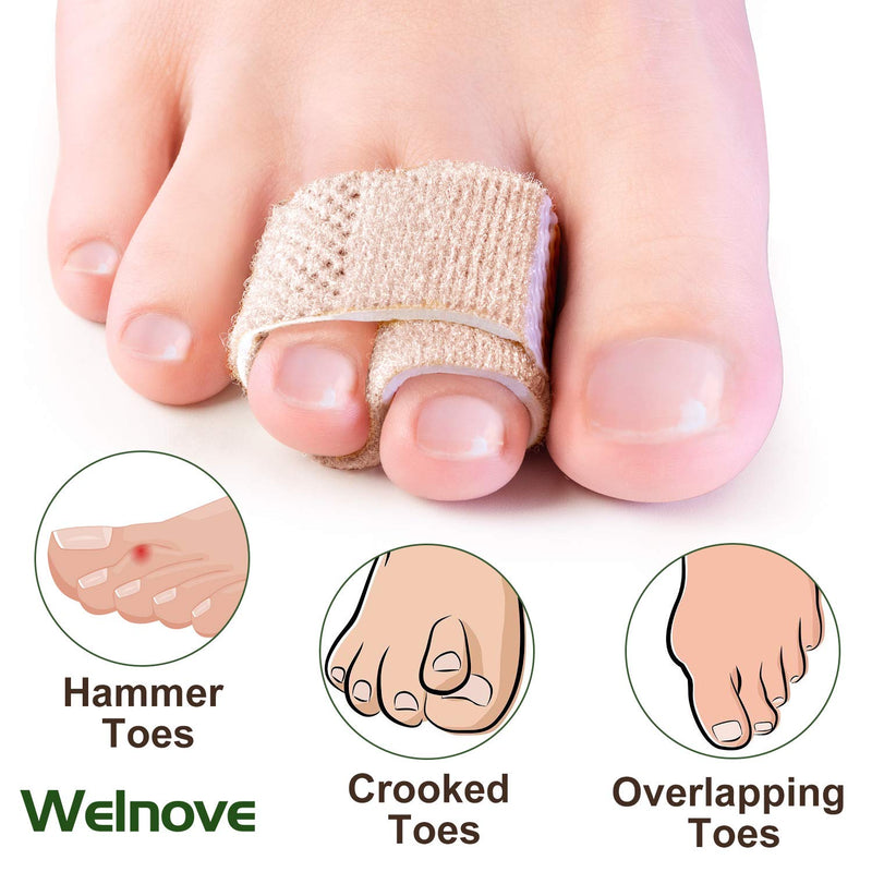 Welnove [6X] hammer toe spreaders, hammer toe correctors, hammer toe splints, toe bandages for correcting hammer toes, broken toes, crooked toes and overlapping toes - NewNest Australia