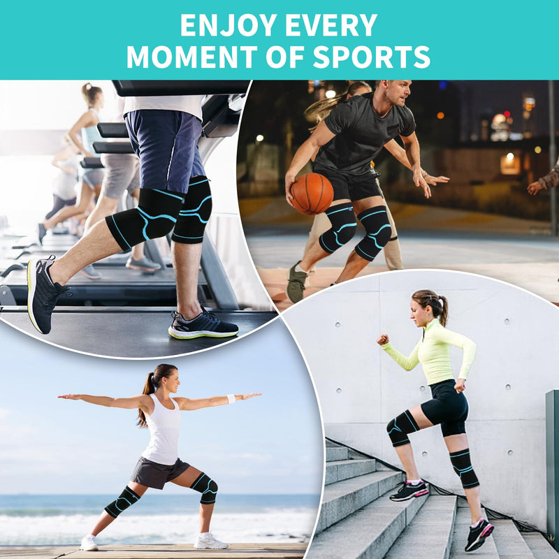 Abyon Knee Support For Men Women, Pack Of 2 Compression Knee Support For Meniscus Tear, Arthritis, Joint Pain, Ligament Injury, Acl, Mcl, Tendonitis, Running, Sports - NewNest Australia