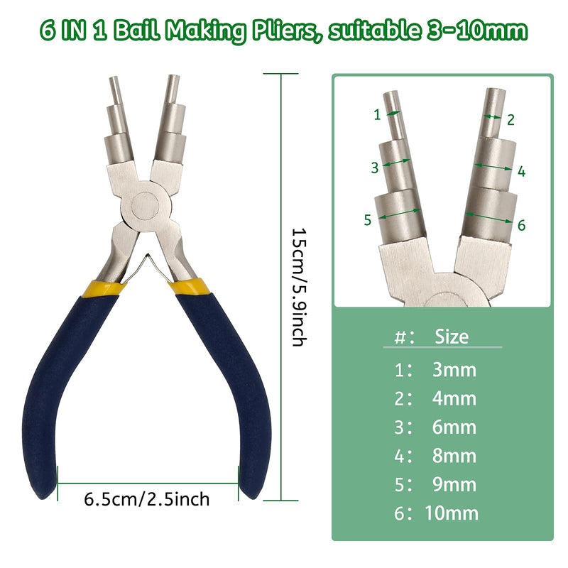 6 Step Jewelry Bail Making Pliers, AngleKai 3-10mm Wire Looping Forming Pliers Wire Wrapping Tools Looper Pliers for Jewelry Making with Non-Slip Handle Round Nose Pliers Wire Bending Pliers (1) 1 - NewNest Australia