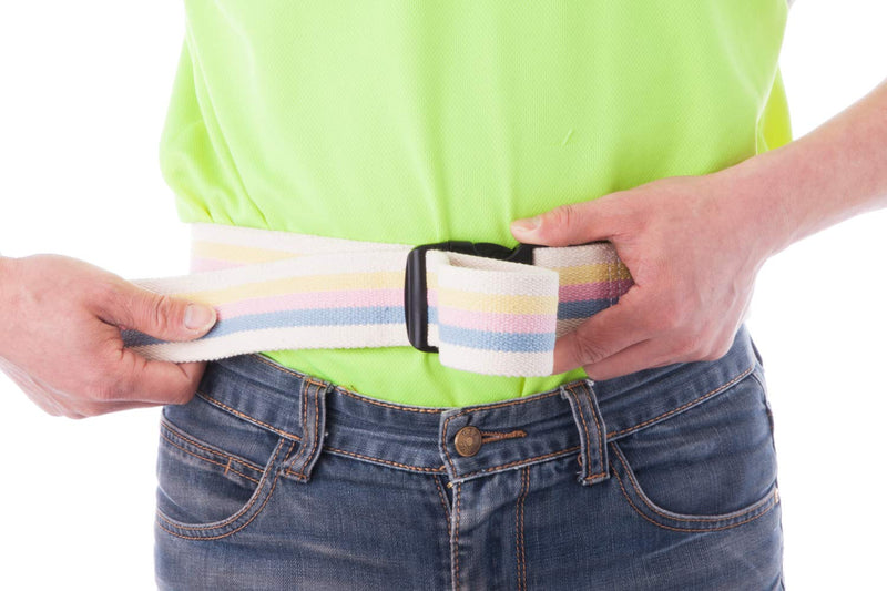 COW&COW Gait Belt 54inch - Transfer and Walking Assistance with Quick Release Buckle for Caregiver Nurse Therapist 2 inches(Beige) Beige With Stripes 54 Inch (Pack of 1) - NewNest Australia