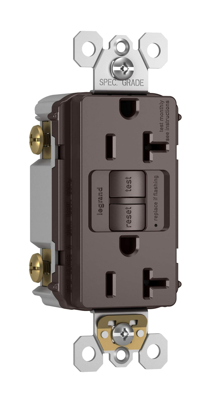 Legrand radiant Self-Test GFCI Outlet, Brown, 20 Amp, 2097CCD12 - NewNest Australia