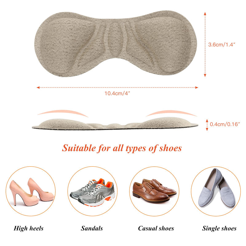 OOTSR Beige Heel Pads Self-Adhesive Cushion Inserts, 4 Pairs Premium Heel Grips for Sneaker Shields Foot Protectors Anti Slip Back of Loose Heel Shoes for Preventing Heel Slipping, Rubbing Beige Heel Cushion Pads - NewNest Australia