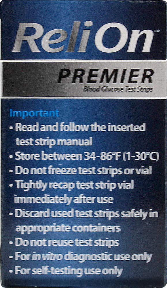 ReliOn Premier Blood Glucose Test Strips, 100 Ct (2 pk) - NewNest Australia