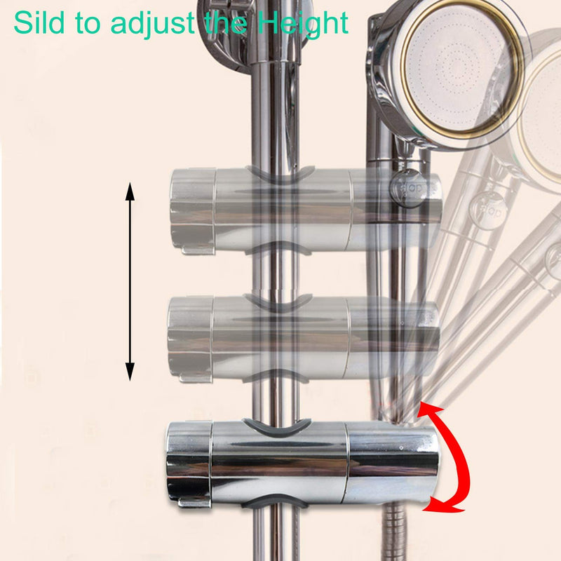 Universal Adjustable Shower Head Holder Slide Bar Bracket Replacement For Slide Bar (18-25MM O.D. , Bathroom Slider Clamp ,360 Degree Rotation ,Sprayer Holder ) - NewNest Australia