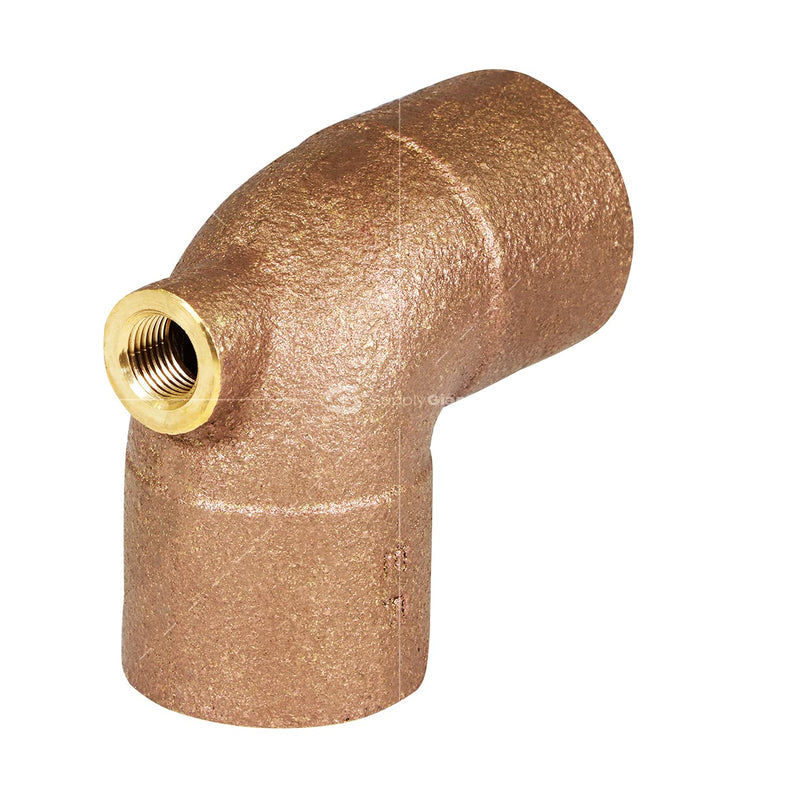 Supply Giant DGDU563I Cast Brass Baseboard Tee Fitting with Solder Cup to Female Thread Connection and Solder Cup Branch, 3/4" x 1/8" x 3/4", Copper 3/4" x 1/8" x 3/4" - NewNest Australia