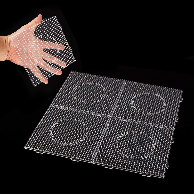 H&W 4PCS 5mm Fuse Beads Boards, Large Clear Pegboards Kits, with Gift 4 Lroning Paper (WA3-Z1) 4 PCS - NewNest Australia