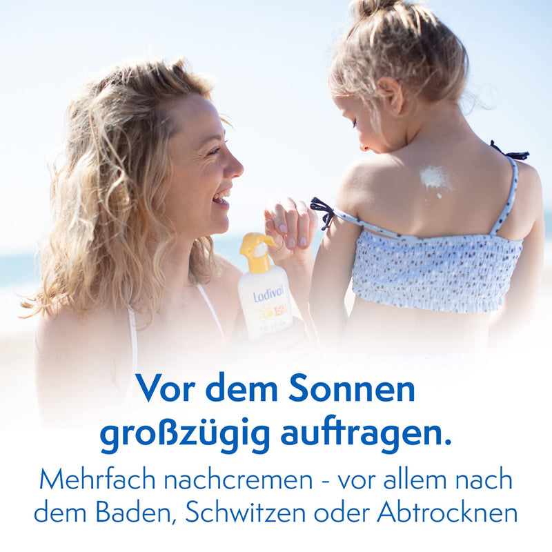 Ladival children's sun milk SPF 50+ - perfume-free sun protection lotion for children - without dyes and preservatives - waterproof - 1 x 200 ml milk SPF 50+ - NewNest Australia