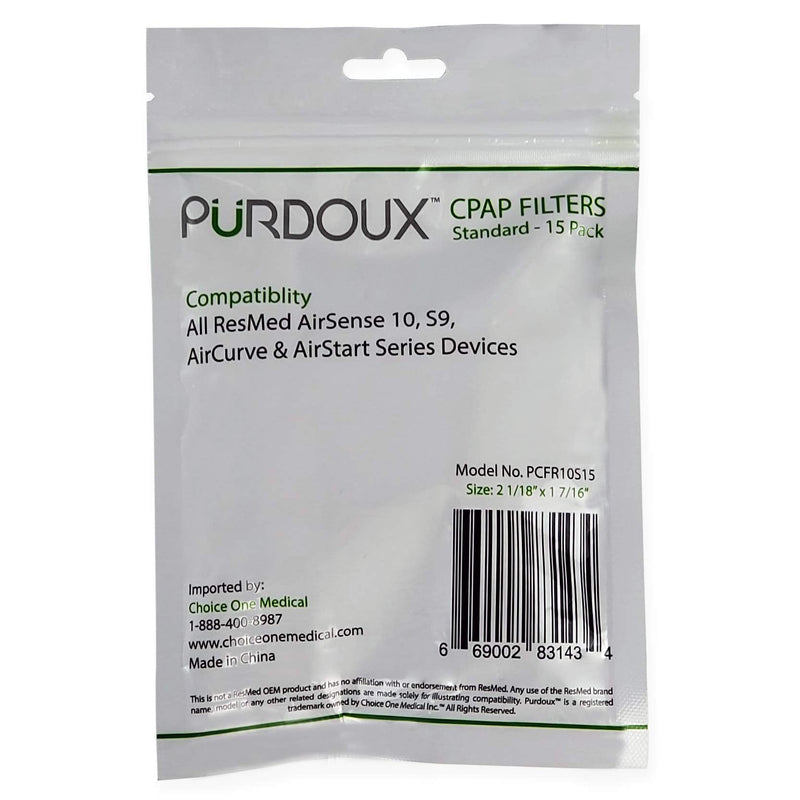 PURDOUX CPAP Filters for ResMed AirSense 10 & S9 Devices (Standard 15 Pack)) AirSense 10 & S9 (Standard 15 Pack) - NewNest Australia