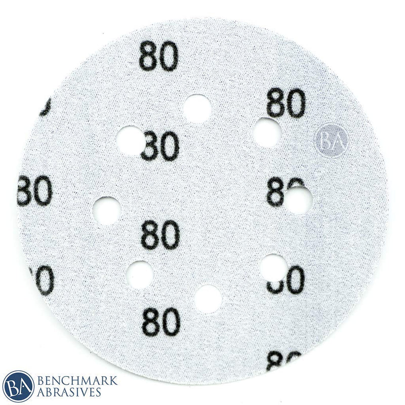 Benchmark Abrasives 5" Ceramic 8 Hole Film Backed Hook & Loop Discs - 50 Pack (100 Grit) 100 Grit - NewNest Australia