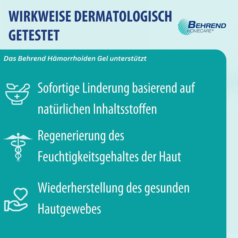 Behrend Hemorrhoid Gel Made From Natural Ingredients For Internal & External Hemorrhoids, Itch, Fissures & Proctitis - Hemorrhoid Ointment Reduces Pain, Itching & Burning - NewNest Australia