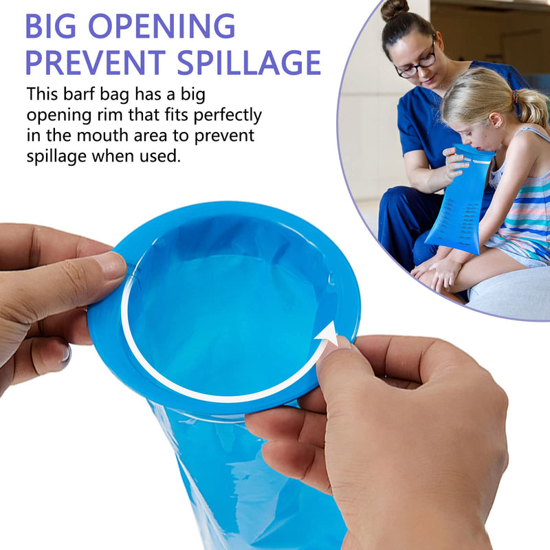 AKOFIC Vomit Bags, 20 Pack Emesis Bags 1000ml Barf Bags with Snap, Portable High Density Aircraft & Car Sickness Bag Leakproof Nausea Bags for Travel, Motion Sickness, Pregnant Woman, Kids, Hospital - NewNest Australia