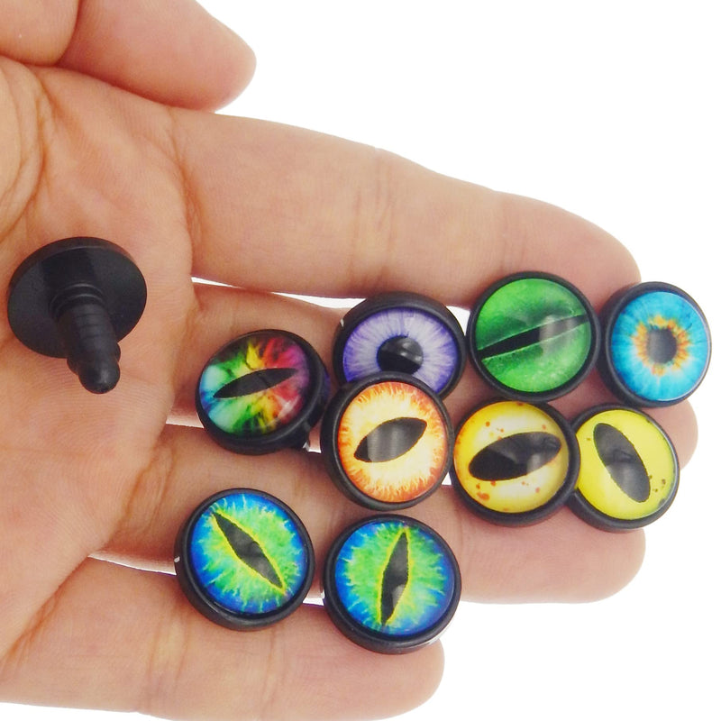 20 Pairs Dragon Eye Safety Eye for Stuffed Animal Doll Making with Washer Craft Eyes Teddy Bear Amigurumi Crochet Toy (14mm) 14mm - NewNest Australia