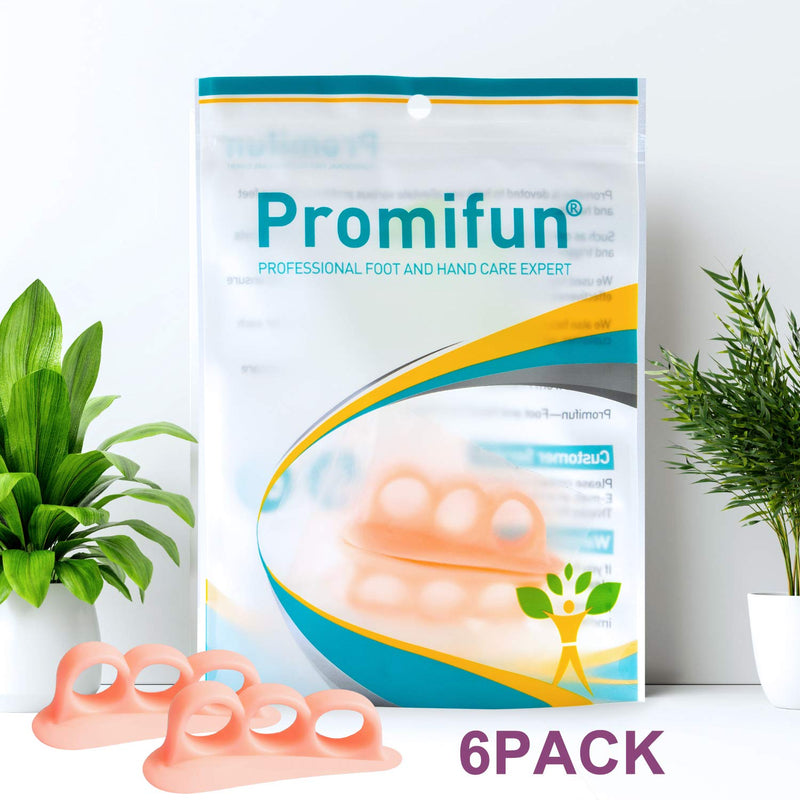 Promifun Gel Toe Separators, 6 Pack Toe Spacers, Toe Straighteners for Men and Women, Bunion, Hammer Toe, Overlapping Toes, Claw Toes, Relieve Foot Pain - NewNest Australia