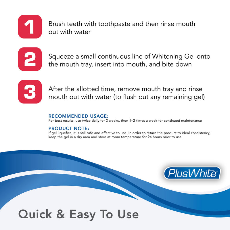 Plus White Whitening Kit - 5 Minute Speed Whitening Gel & Comfort Fit Mouth Tray - Fast, Effective at-Home Teeth Whitening - Easy to Use, Gentle & Enamel Safe (2 oz) 2.0 Ounce (Pack of 1) - NewNest Australia