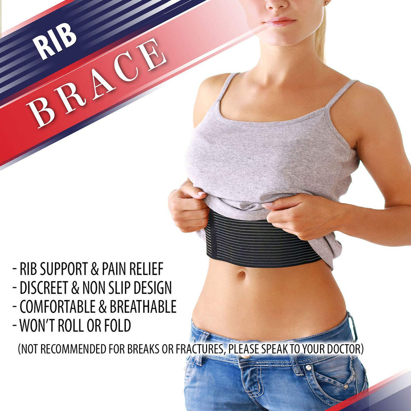 Chest Binder Rib Brace – Rib Belt to Reduce Rib Cage Pain. Chest Compression Support for Rib Muscle Injuries, Bruised Ribs or Rib Flare. Breathable Chest Wrap Breast Binder for Women or Men (Small/Med) S/M (25" to 36") - NewNest Australia