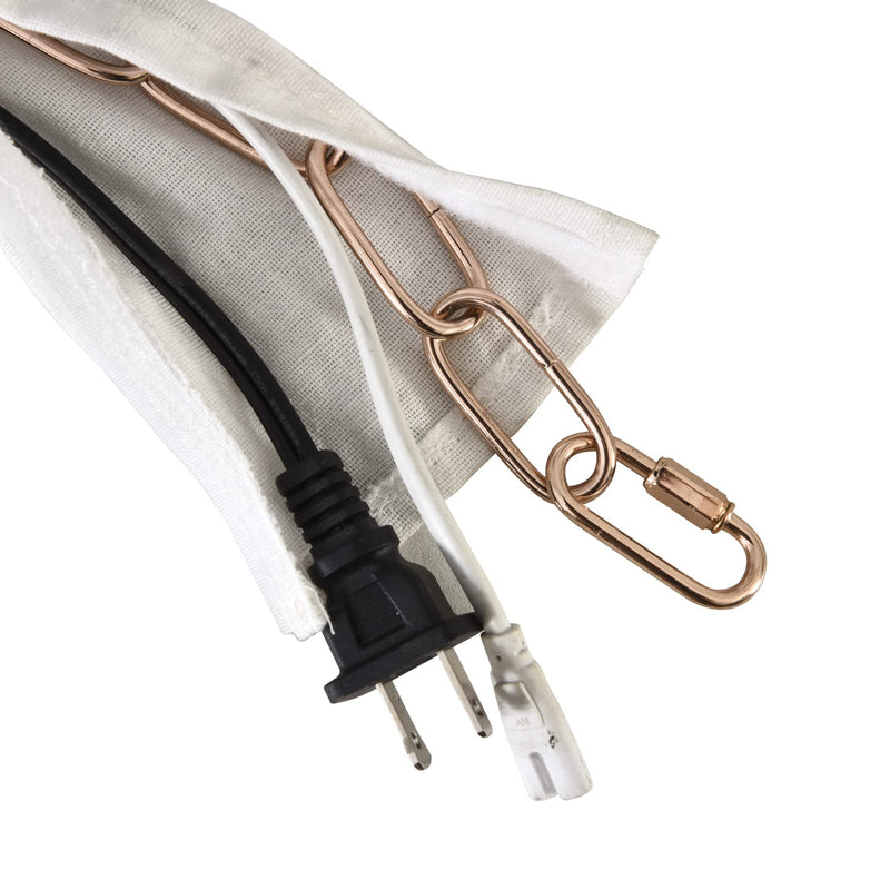 2 Packs Fabric Cord Cover for Chandelier Chain Covers 6 Ft Length Natural Linen Fabric Electrical Wire Protector White Color - NewNest Australia