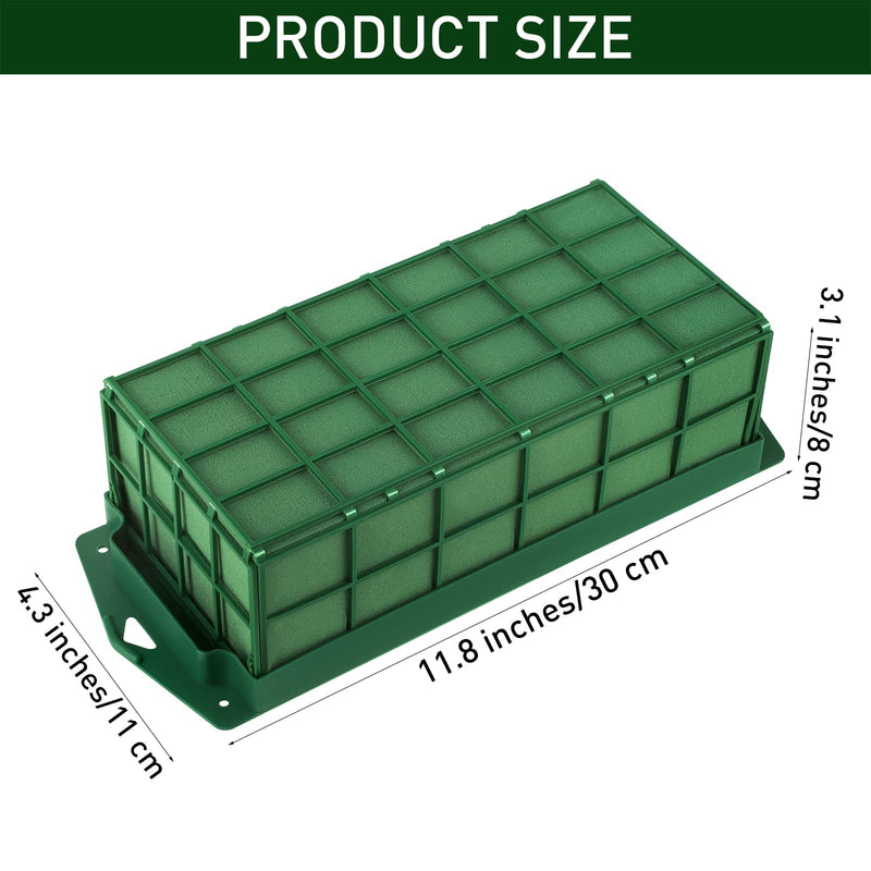 Hahood 2 Packs Floral Foam Cage Rectangle Flower Cage Holders with Floral Foam Floral Arrangement Supplies for Fresh Flowers, Home Weeding Decorations, 11.8 x 4.3 x 3.1 Inches - NewNest Australia