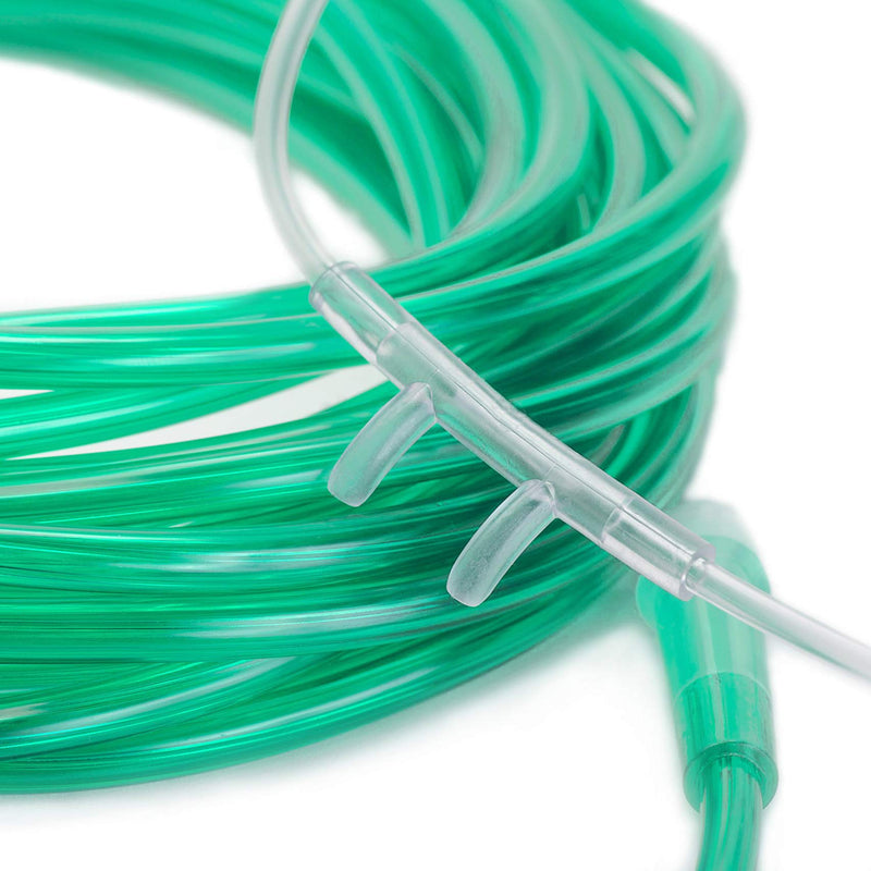 Healva 10 Pack High-Flow Soft Nasal Oxygen Cannula, Standard Connector 6.6 Feet, Green Tubing - NewNest Australia