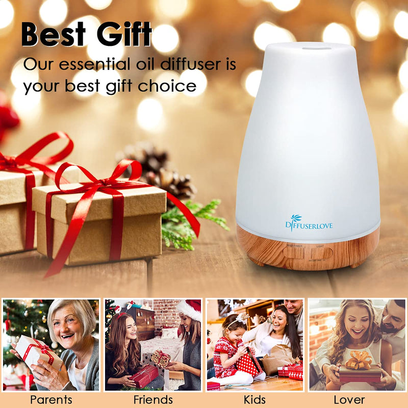 300ML Essential Oil Diffuser Remote Control Aromatherapy Diffuser Mist Humidifiers with 7 Color LED Lights and Waterless Auto Shut-Off for Bedroom Office House Kitchen Yoga - NewNest Australia
