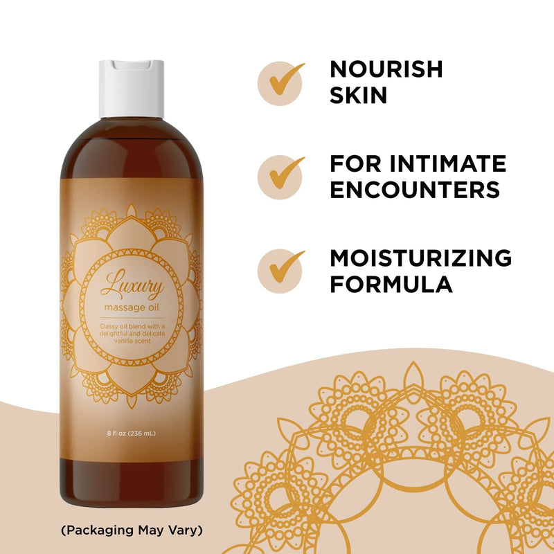 Vanilla Scented Massage Oil for Couples - Easy Glide Relaxing Aromatherapy Body Oil for Men and Women with Silky Smooth Natural Sweet Almond Oil Coconut and Jojoba - Aromatic Full Body Massage Oil - NewNest Australia