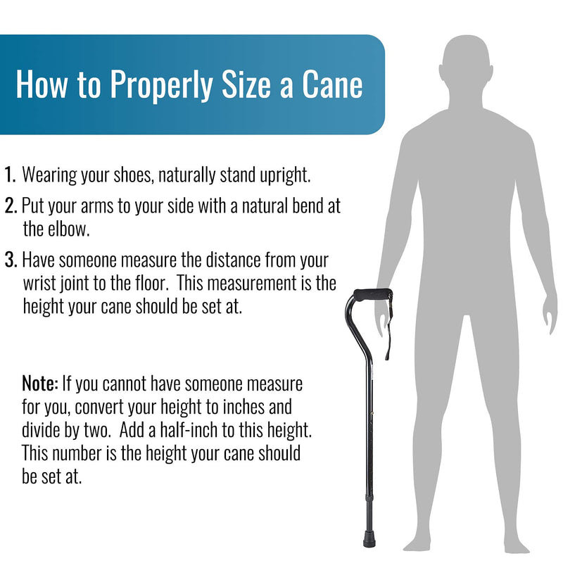 DMI Walking Cane and Walking Stick for Adult Men and Women, Lightweight and Adjustable from 33-37 Inches, Supports up to 250 Pounds with Ergonomic Soft Foam Offset Hand Grip and Wrist Strap, Black - NewNest Australia
