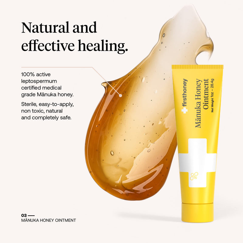 FIRST HONEY Sterile Manuka Honey Ointment |100% Medical Grade Manuka Honey for Minor Burns, Wounds, and Cuts | Chemical-Free and Drug-Free|1 Ounce (Pack of 1) - NewNest Australia