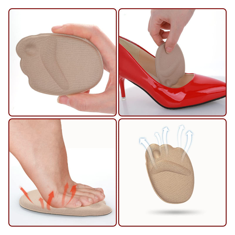 Molain Heel Pads Cushions Filler for Too Big Shoes Wear Anti-Slip Helper Grips Inserts Toe Loose Liners Brace Fit Tighter Size Boots for Womens Men (8 Pairs Set A) 8 Pairs Set a - NewNest Australia