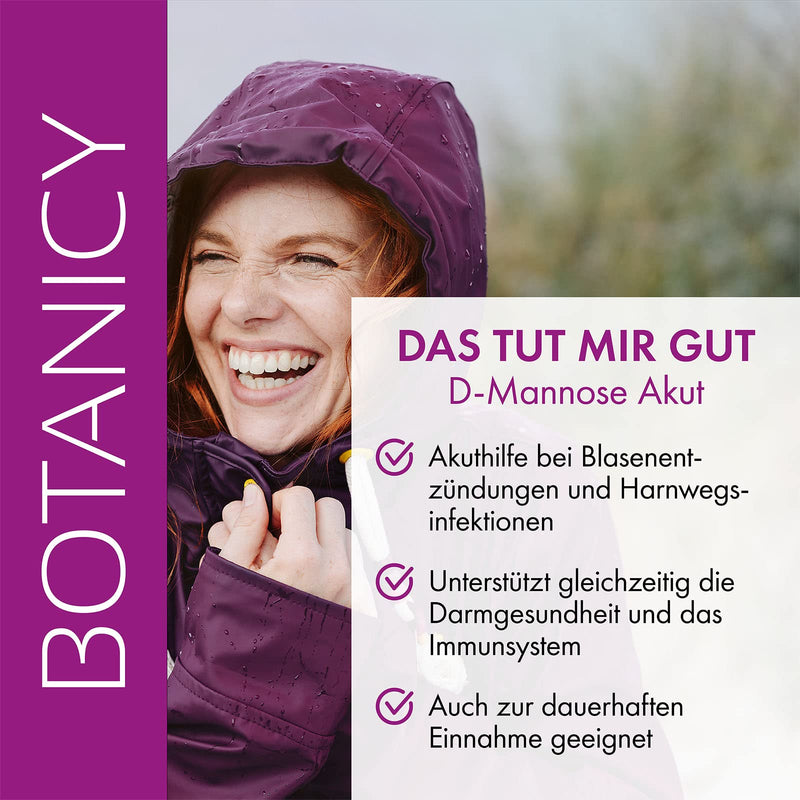 Botanicy D-MANNOSE + CRANBERRY AKUT, powder sticks for urinary tract and bladder, contains dandelion, pumpkin seeds, vitamin C and L-methionine (12 sachets of 3 g each), 36 g, purple - NewNest Australia