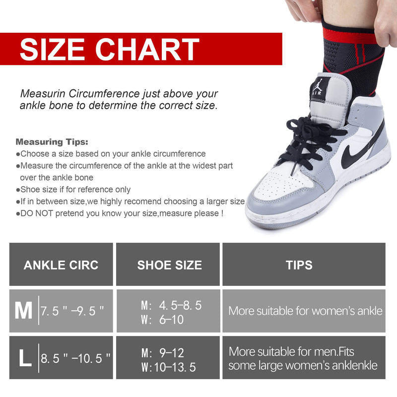 Ankle Brace Set of 2 Compression Support Adjustable Sleeve for Injury Recovery, Joint Pain and More, Arch Brace Support & Foot Stabilizer, Ankle Wrap Protect Against Ankle Sprains or Swelling M Green - NewNest Australia