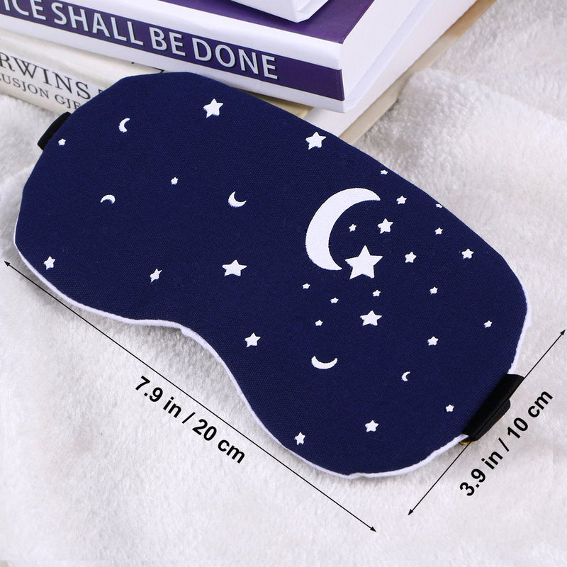 ROSENICE Sleep Mask Cotton and Linen Eye Sleeping Mask Blinder Patch Adjustable Strap Eyeshade with Cold/Hot Gel for Stress Relief Eliminate Puffy Eye Headache(Starry Sky) Blue - NewNest Australia