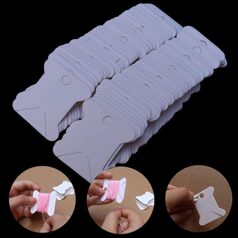 520 Pack Cardboard Floss Bobbins,Floss Cards for Wrap and Store Floss, Needlepoint and Craft Thread ，with 500 Color Number Labels, 500 bobbins - NewNest Australia