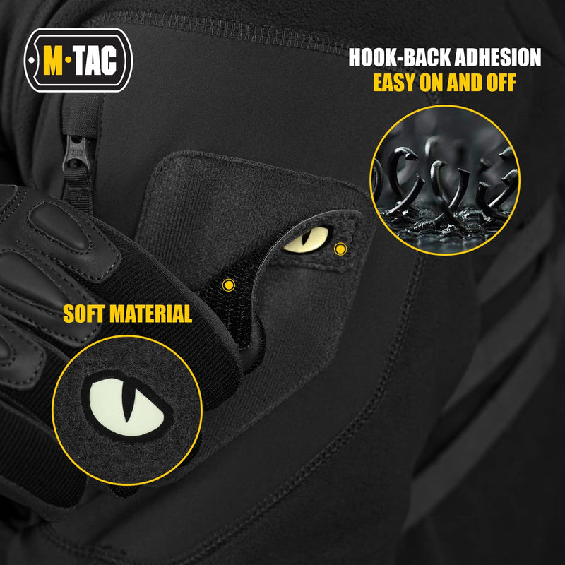 M-Tac Cat Eyes Soft Patch - Tactical Morale Patch for Military Gear - Army Combat Hook and Loop Patches Black/GID - NewNest Australia