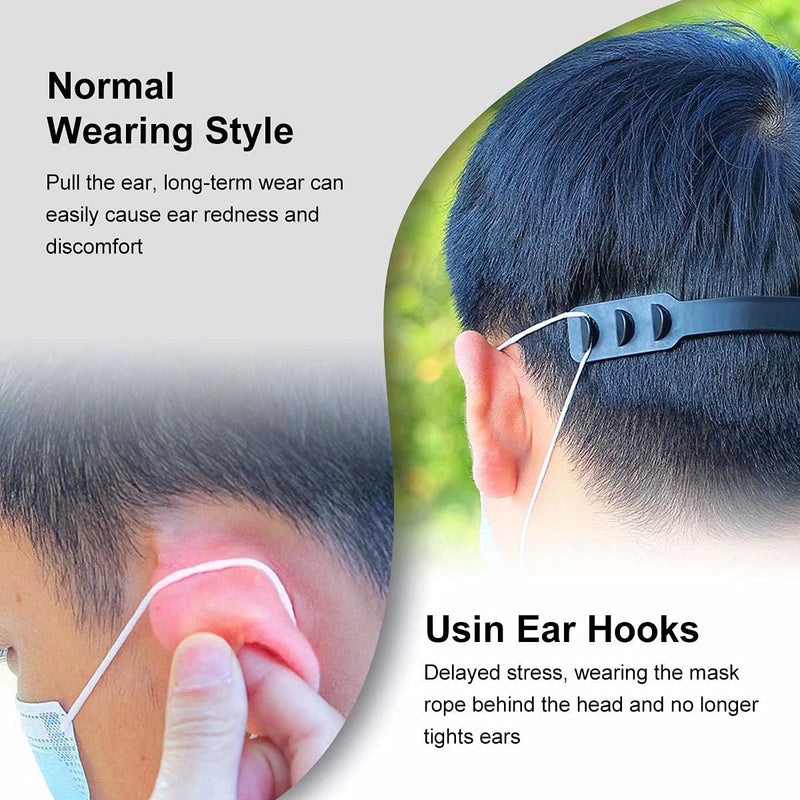 BEITESTAR Ear Savers for Masks - Mask Holders to Protect Ears, Mask Straps for Back of Head, Mask Hooks Behind Head (10pcs, Black) - NewNest Australia